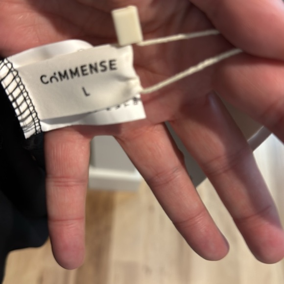 Commense Black Asymmetrical Tank Top with White Trim - Picture 4 of 4